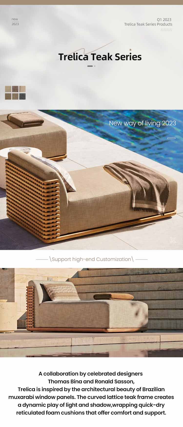 Teak Outdoor Sunbed